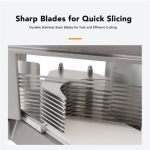 耐用型番茄切割器，附安全裝置和不銹鋼刀片