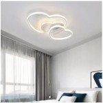 (Heart-Shaped White, 50cm) Princess Heart Cloud LED Modern Ceiling Light, Surface Dimmable, Suitable for Children's Room, Girls' Room, Living Room Decoration, Chandelier, Fairy Light