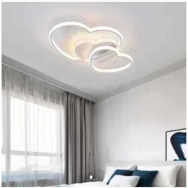 (Heart-Shaped White, 50cm) Princess Heart Cloud LED Modern Ceiling Light, Surface Dimmable, Suitable for Children's Room, Girls' Room, Living Room Decoration, Chandelier, Fairy Light