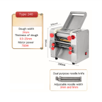 220V Pasta Machine Stainless Steel Pasta Maker Noodles Cutter Automatic Rolling Dough Machine