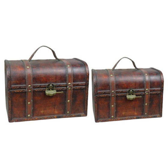 4 Pcs Wooden Storage Cases Retro Chests