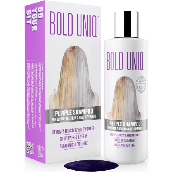 Bold Uniq Purple Shampoo, Designed for Blonde Hair - Blonde Toner Shampoo