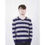 2016 Spring/Summer Men's Striped V-Neck Knit Sweater, Fashion Casual Men's Pullover Jacket