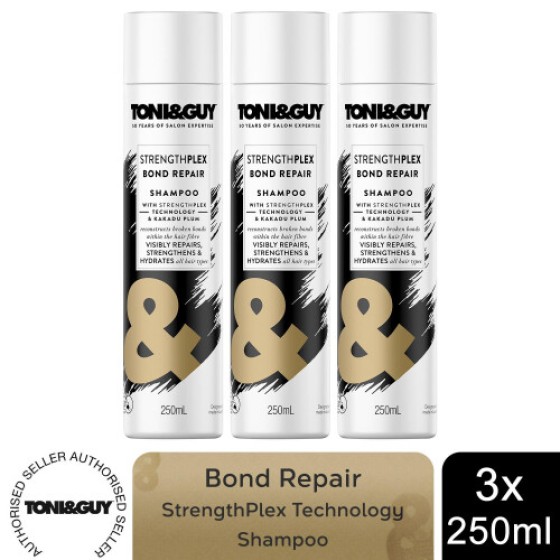 Toni & Guy ストレングス＆リペアシャンプー（StrengthPlexテクノロジー配合）250ml、3本セット