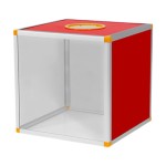 Raffle Box 40x40x40cm, Square Tombola Ball Storage Container Lottery Case with Transparent Front for Businesses