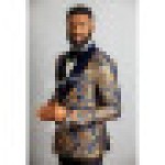 (5XL, ブラック) ダブルブレストスーツ最新デザインコートとパンツ、ホワイトフラワーパターン、バーニングカラーのラペルタキシードパーティースーツ、男性用ウェディングスーツ