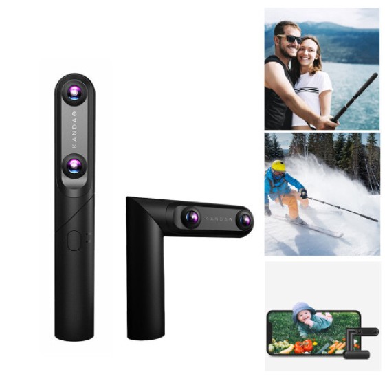 スマート折りたたみカメラ – 4K 360° / 3D 180°カメラ、魚眼レンズ、Vlog・動画録画用アクションカメラ