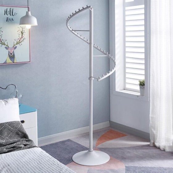 Freestanding Modern Spiral Design Clothes Hanger, Suitable for Bedroom, Living Room, Freestanding Clothing Storage Rack