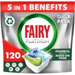 FAIRY Platinum All-In-One Dishwasher Tablets Bulk 120 Tablets (24 x 5) Original With Anti-Dull Technology & Rinse Aid Action