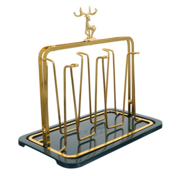 Desktop Cup Holder Glass Rack Plastic 1 Set, Multiple Colors