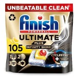 Finish Ultimate Plus Infinity Shine Dishwasher Tablets bulk | Scent : Lemon | Size: Total 105 Dishwasher Tabs |For Unbeatable* Clean and Diamond