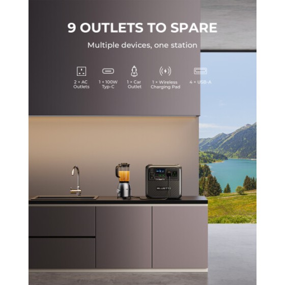 BLUETTI AC180 1800W Solar Generator, 1152Wh LiFePO4 Battery