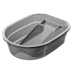 Washboard Basin 17x13x5 Inch Integrated PET Washboard Heavy-Duty Non-Slip Pad With Hook For Hand Washing Clothes