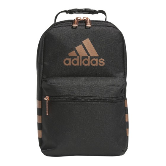 adidas Santiago 保温ランチバッグ（6.5L）、バックル付きハンドル、チャコール/ローズゴールド、ワンサイズ