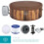 Lay-Z-Spa Helsinki Hot Tub, Wood Effect Inflatable Spa with Freeze Shield Cover