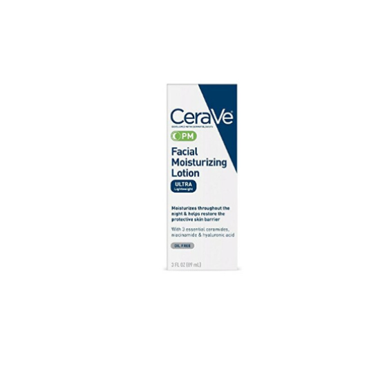 CeraVe PM ウルトラライトモイスチャライジングフェイスクリーム 3 oz - ノーマル肌および乾燥肌用の栄養補給と再生効果