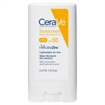 CeraVe Mineral Sunscreen Stick SPF 50 | Broad-Spectrum SPF + Hyaluronic Acid + Ceramides | Titanium Dioxide and Zinc Oxide Sunscreen Protection