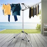 4-arm, 18-meter portable aluminum multi-functional floor-standing rotating clothes drying rack