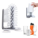 Double-Sided Cup Cleaner with Suction Base, Glass & Glass Washer for Sink, Kitchen & Bar Scrubber Brush (4)