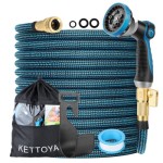 KETTOYA 200FT Expandable Garden Hose Flexible Water Hose with 10Pattern Spray Nozzle LeakProof Retractable Heavy Duty Hose Pipe 4Layer Latex Core Dur