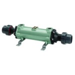 Certikin 75 kW / 256,000 Btu Heat Exchanger, with plastic end caps, thermostat slot, and socket connectors (HEB5113-5T/S).