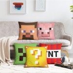 (1, Double-Sided Printed) Minecraft Pillowcase Sofa Cover Home Decoration Steve Creeper Cartoon.
