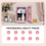(4L Pink) LED Mirror Mini Fridge Portable Ice Box 4/8/10L UK