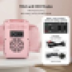(4L Pink) LED Mirror Mini Fridge Portable Ice Box 4/8/10L UK