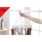 2 oval sock drying racks with 20 hooks, clips, and hangers | Sock laundry