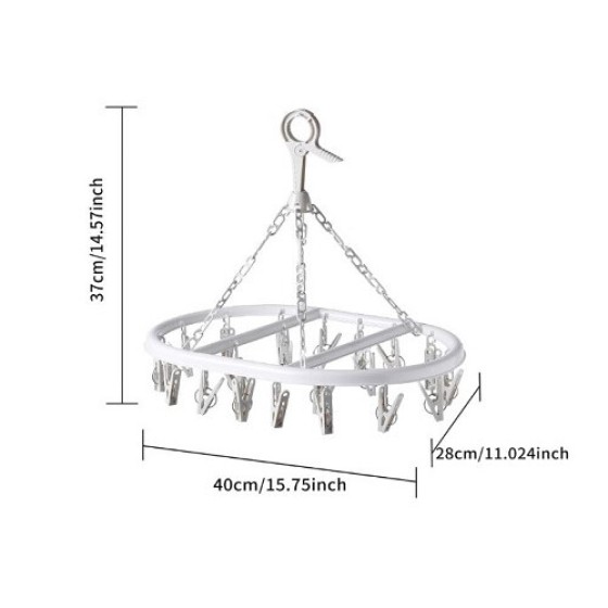 2 oval sock drying racks with 20 hooks, clips, and hangers | Sock laundry