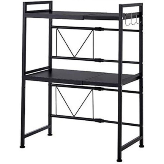 Expandable Kitchen Microwave Rack, Space-Saving Dual Burner Induction Stove Storage Rack, Kitchen Utensil Organizer Rack 78.5cm