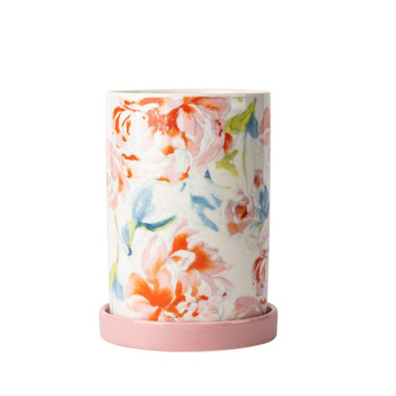 Kitchen Utensil Storage Rack, Ceramic Material, with Drip Tray and Drainage Hole, Size: 4x4x7 Inches