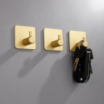 Set of 4 Self-Adhesive Kitchen Towel Hooks, Wall-Mounted Kitchen Utensil Storage Rack, Waterproof Design