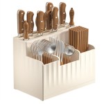 Wall-Mounted Kitchen Utensil Organizer in Milky White