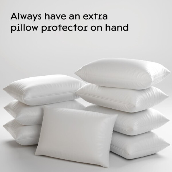 Niagara - Pack of 12 Waterproof King Size Pillow Protectors 20x36 Inches, with Smooth Zipper, Silent Pillow Covers, White