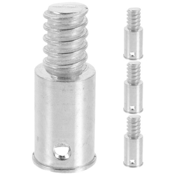 4-pack of metal threaded connectors for replacing heads on broom and mop handles.