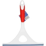 Vileda window wiper, flexible, non-slip handle, ergonomic design, white and red color scheme, dimensions: 3.6 x 24 x 26.7 cm. (Item number 151150)