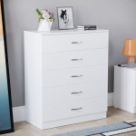 (White) Riano 5-Drawer Bedroom Storage Chest