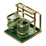 Wall-Mounted Kitchen Utensil Rack, Multifunctional Knife and Chopstick Holder, Cutting Board and Utensil Drying Rack