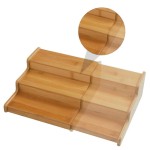 Bamboo Multi-Layer Kitchen Utensil Storage Rack, Practical Home Organizer, Eco-Friendly Material, Four-Layer Design