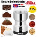 220V電動コーヒーグラインダー | 100-200W多機能ミル（豆、ナッツ、スパイス、穀物用） | 300ml マットステンレススチール