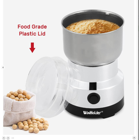 220V電動コーヒーグラインダー | 100-200W多機能ミル（豆、ナッツ、スパイス、穀物用） | 300ml マットステンレススチール