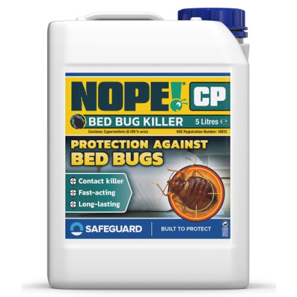 (5 liters) NOPE CP Bed Beetle Killer Spray - Odorless and stain-free treatment, suitable for mattresses, bed frames, carpets, and furniture.
