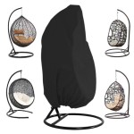 Egg chair cover for outdoor, hanging chair, waterproof, dustproof, black (190120cm)