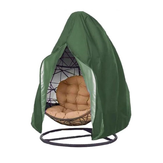 The chair cover Hanging egg chair cover, waterproof, rattan wicker chair protector, antidust hanging rocking chair outdoors (Green 115x190cm)