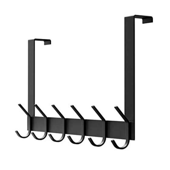Door hook coat rack, 12 hooks stainless steel door hook storage rack, can hang coats, clothes, towels, bathrobes, etc., suitable for bathrooms.