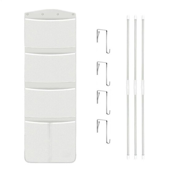 Plush toy storage bag, with 4 large hanging pockets, soft animal-shaped storage bags, suitable for children's rooms and nurseries.