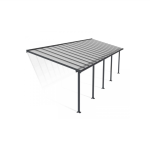 Patio Cover Olympia 3 x 9.71 Clear - Polycarbonate - L980 x W300 x H305 cm - Grey
