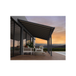 Patio Cover Olympia 3 x 9.71 Clear - Polycarbonate - L980 x W300 x H305 cm - Grey