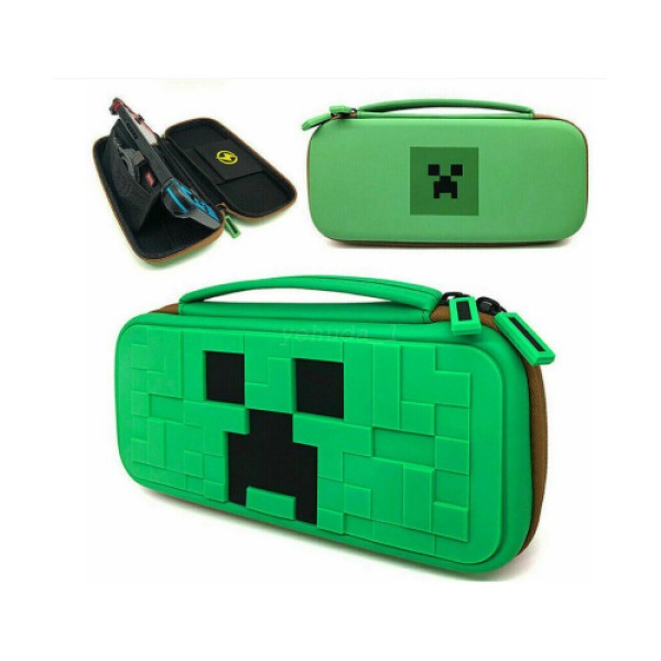 Minecraft Case for Nintendo Switch & Switch OLED - Travel Carrying Case with Built-in Game Card Slot